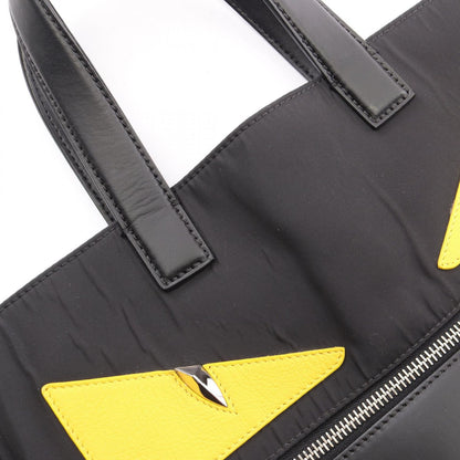 Fendi Tote Bag Bugs Monster Black Nylon Leather — view 6
