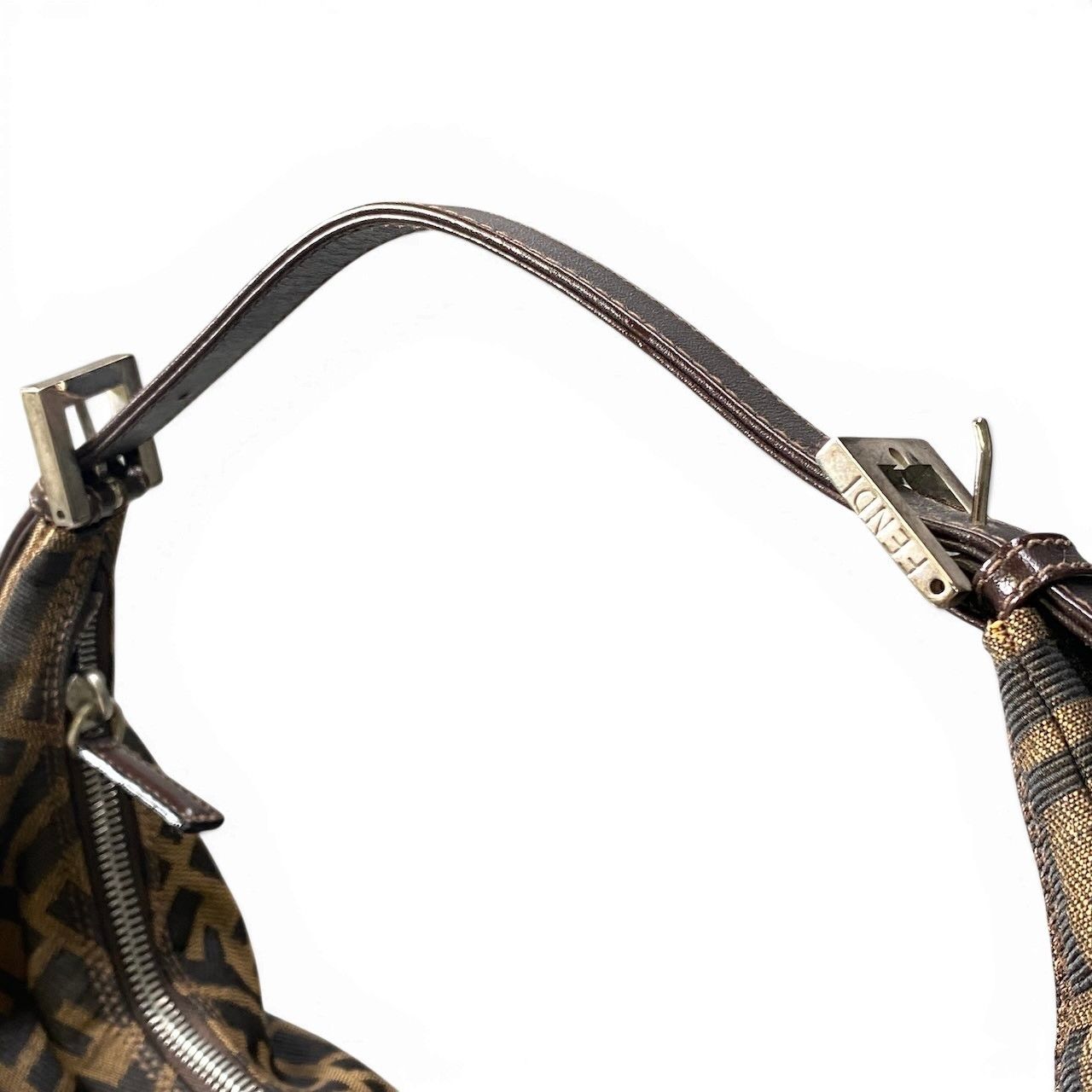 Fendi Zucca Pattern Hobo Half Moon Shoulder Bag Brown — view 6