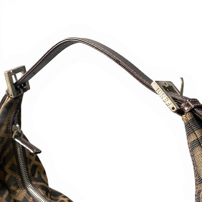 Fendi Zucca Pattern Hobo Half Moon Shoulder Bag Brown — view 6