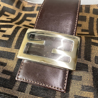 Fendi Zucca Pattern Hobo Half Moon Shoulder Bag Brown — view 8