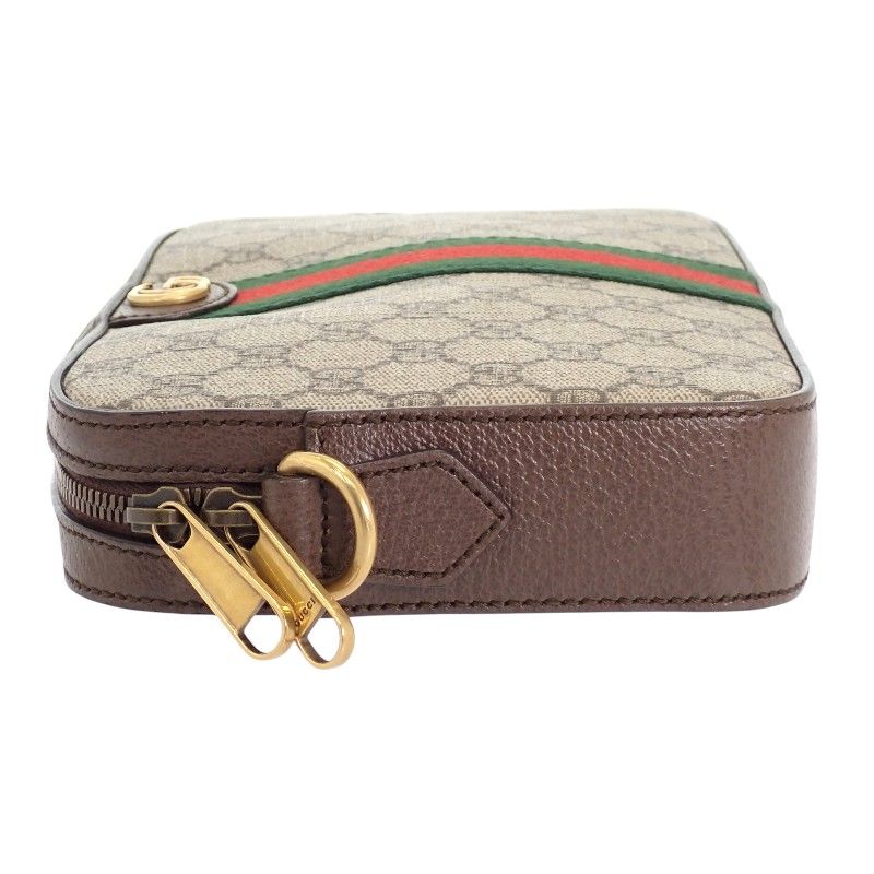Gucci Double Ophidia Shoulder 2-Way Clutch GG Supreme Canvas Leather Brown — view 4