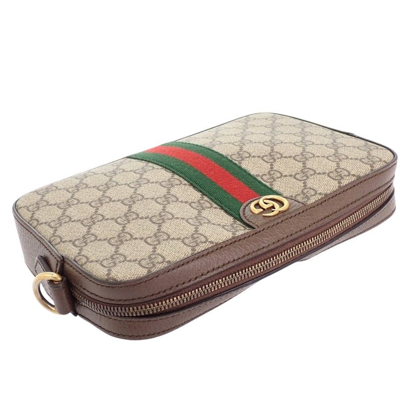 Gucci Double Ophidia Shoulder 2-Way Clutch GG Supreme Canvas Leather Brown — view 6
