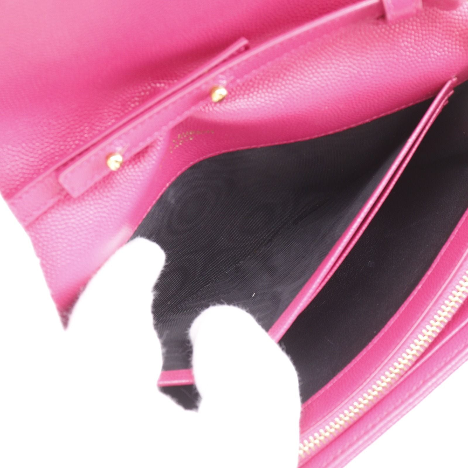 Saint Laurent Chain Shoulder Bag Quilted Leather Pink Wallet — view 5