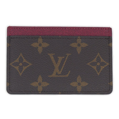 Louis Vuitton Monogram Card Case Holder Sample Brown Red — view 2