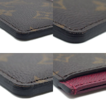 Louis Vuitton Monogram Card Case Holder Sample Brown Red — view 5