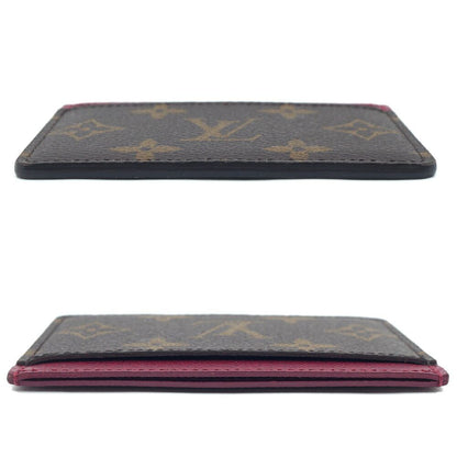 Louis Vuitton Monogram Card Case Holder Sample Brown Red — view 3