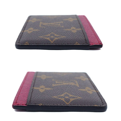 Louis Vuitton Monogram Card Case Holder Sample Brown Red — view 4