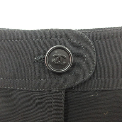 Chanel Long Skirt CC Logo Button Wrap Style Tight Maxi Length Black — view 4