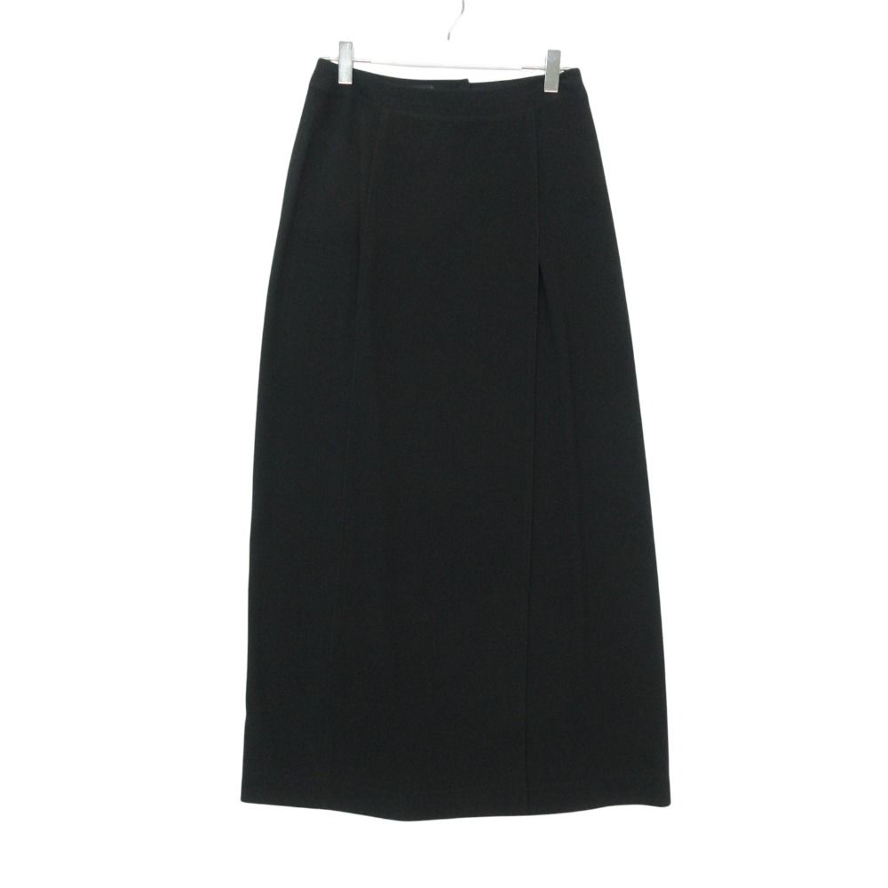 Chanel Long Skirt CC Logo Button Wrap Style Tight Maxi Length Black