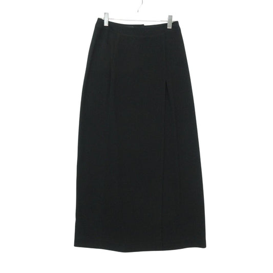 Chanel Long Skirt CC Logo Button Wrap Style Tight Maxi Length Black