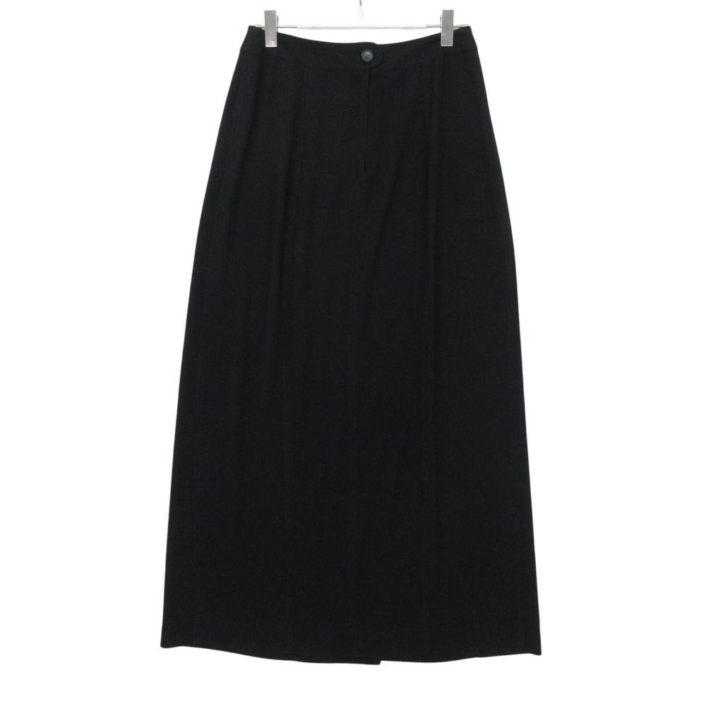 Chanel Long Skirt CC Logo Button Wrap Style Tight Maxi Length Black — view 2