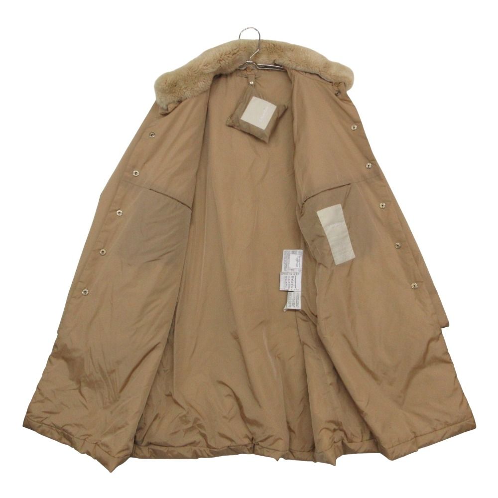 Max Mara S Coat with Alpaca Down Soutien Collar Beige — view 3
