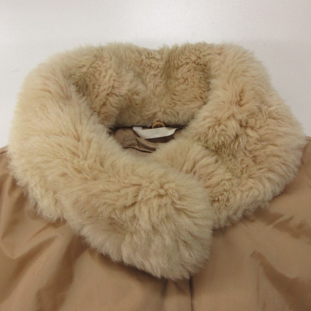 Max Mara S Coat with Alpaca Down Soutien Collar Beige — view 6