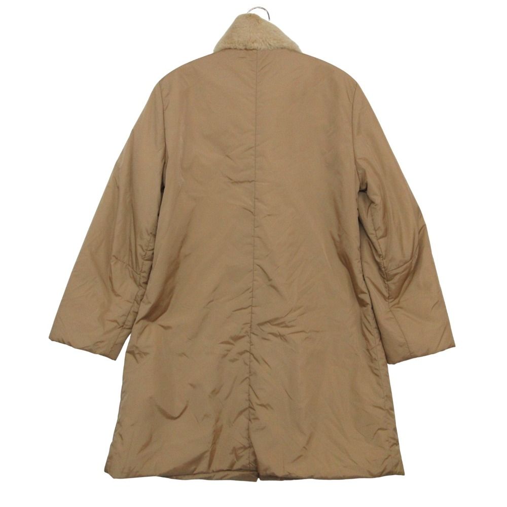 Max Mara S Coat with Alpaca Down Soutien Collar Beige — view 2