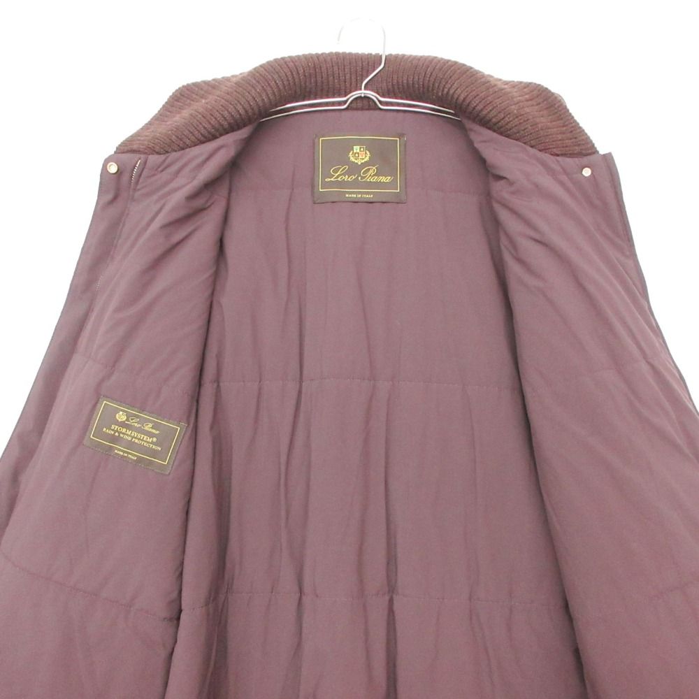 Loro Piana Coat Cashmere Rib Collar Storm System Wine — view 7