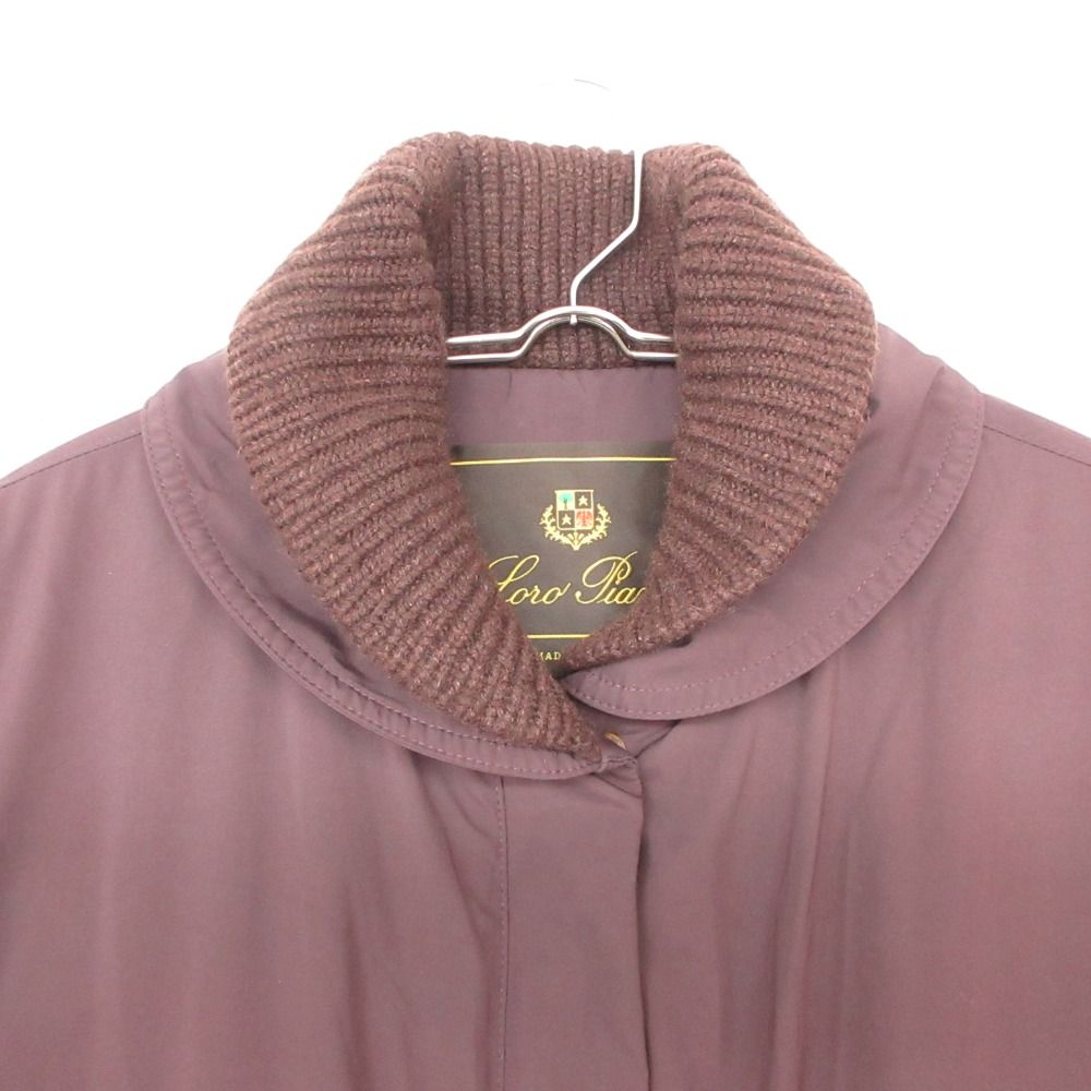 Loro Piana Coat Cashmere Rib Collar Storm System Wine — view 5
