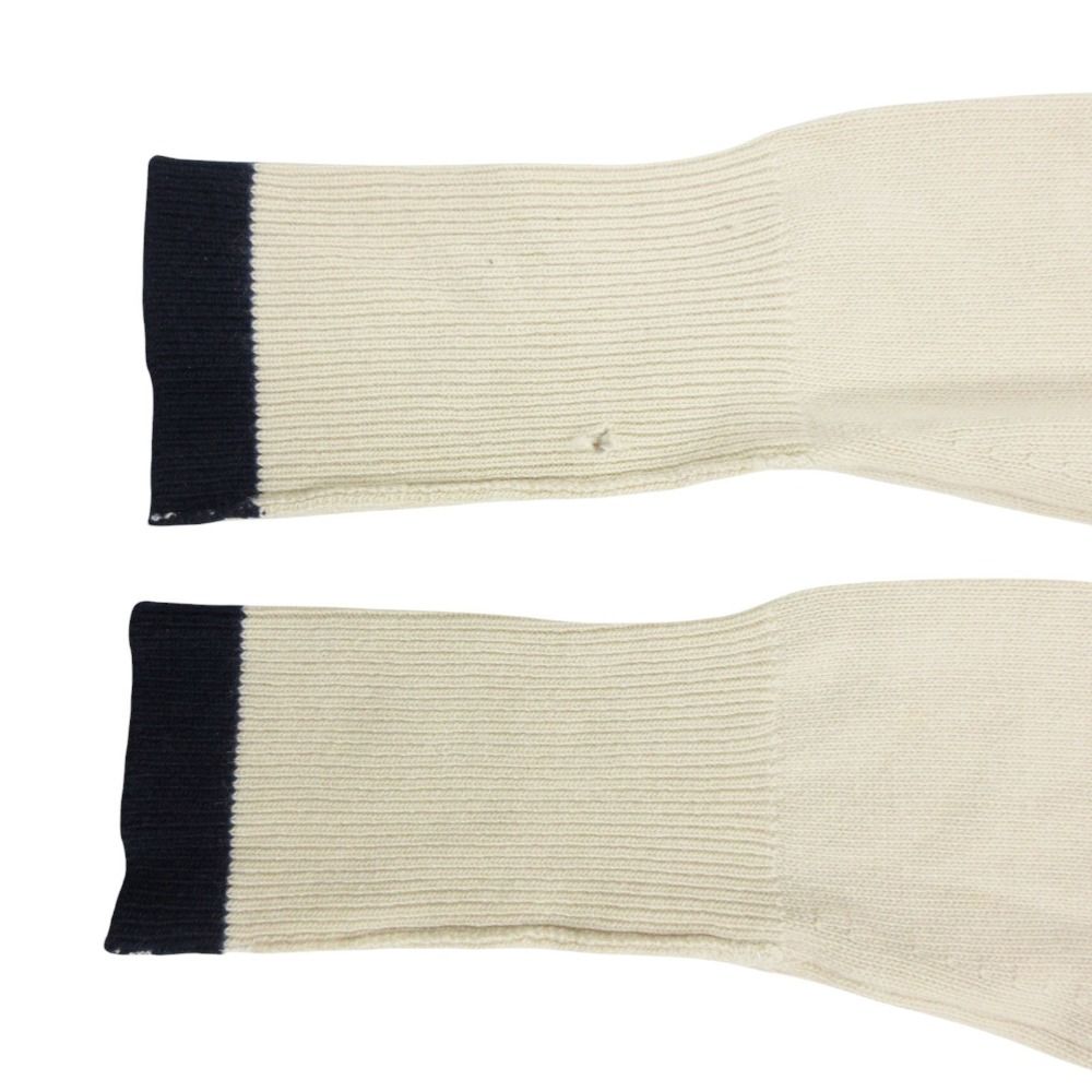 Chanel Cardigan 100% Pure Cashmere Bicolor Long Knit Neck Gold Button CC Logo — view 5