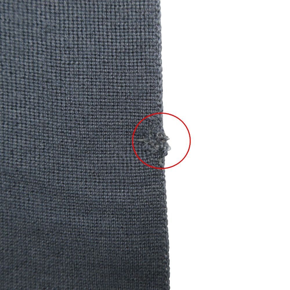 Hermes Shawl Cashmere Silk Scarf Logo Blue — view 6