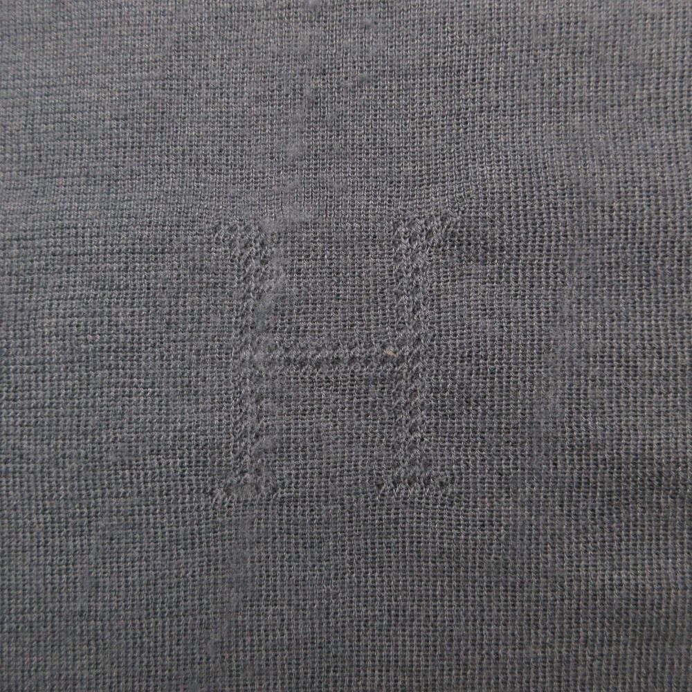 Hermes Shawl Cashmere Silk Scarf Logo Blue — view 4