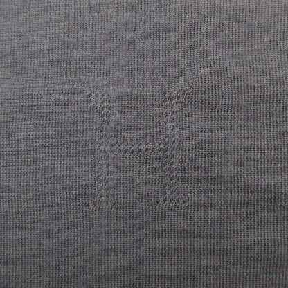 Hermes Shawl Cashmere Silk Scarf Logo Blue — view 4