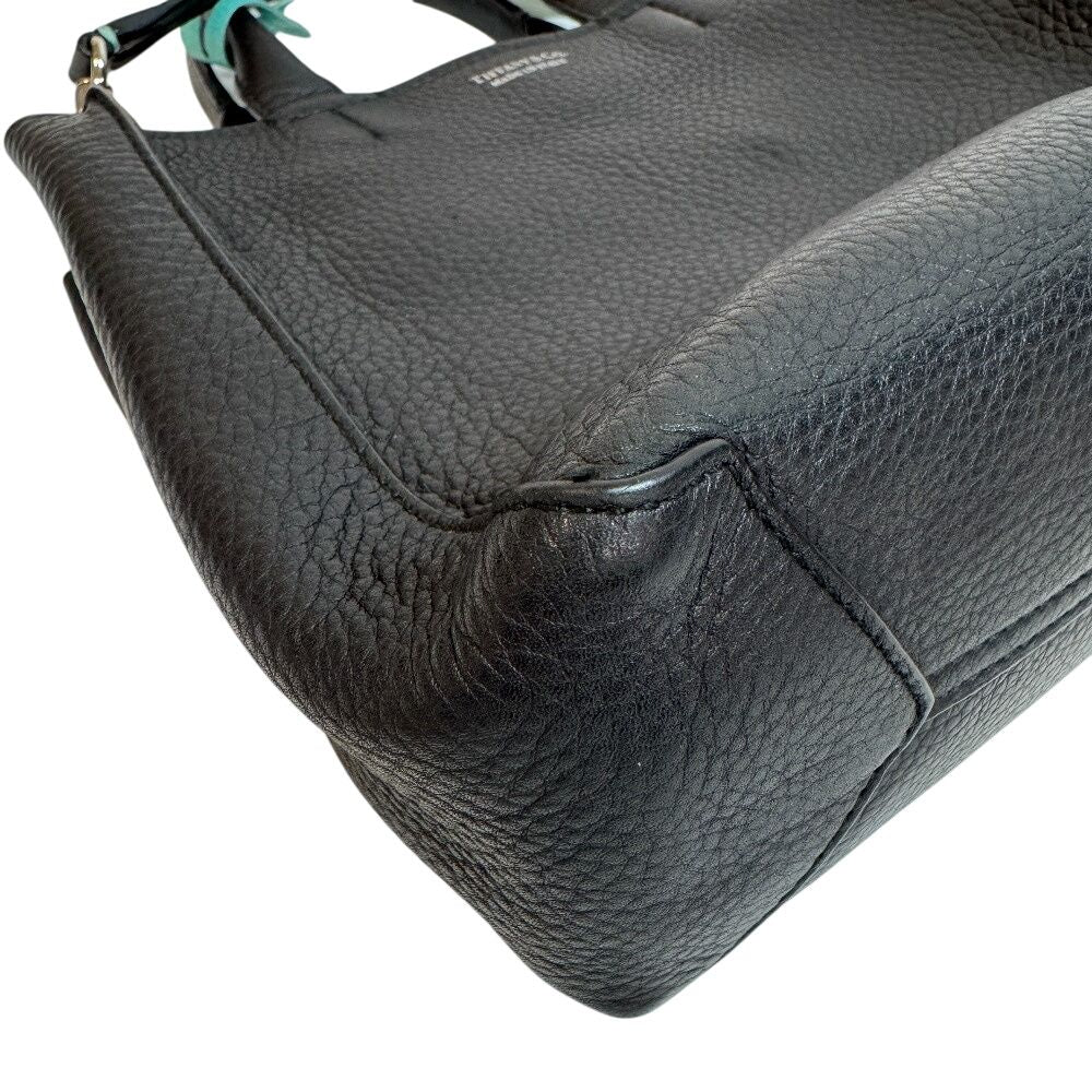 Tiffany & Co 2-Way Mini Tote Micro Leather Shoulder Bag Black — view 3