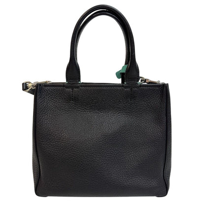 Tiffany & Co 2-Way Mini Tote Micro Leather Shoulder Bag Black — view 2