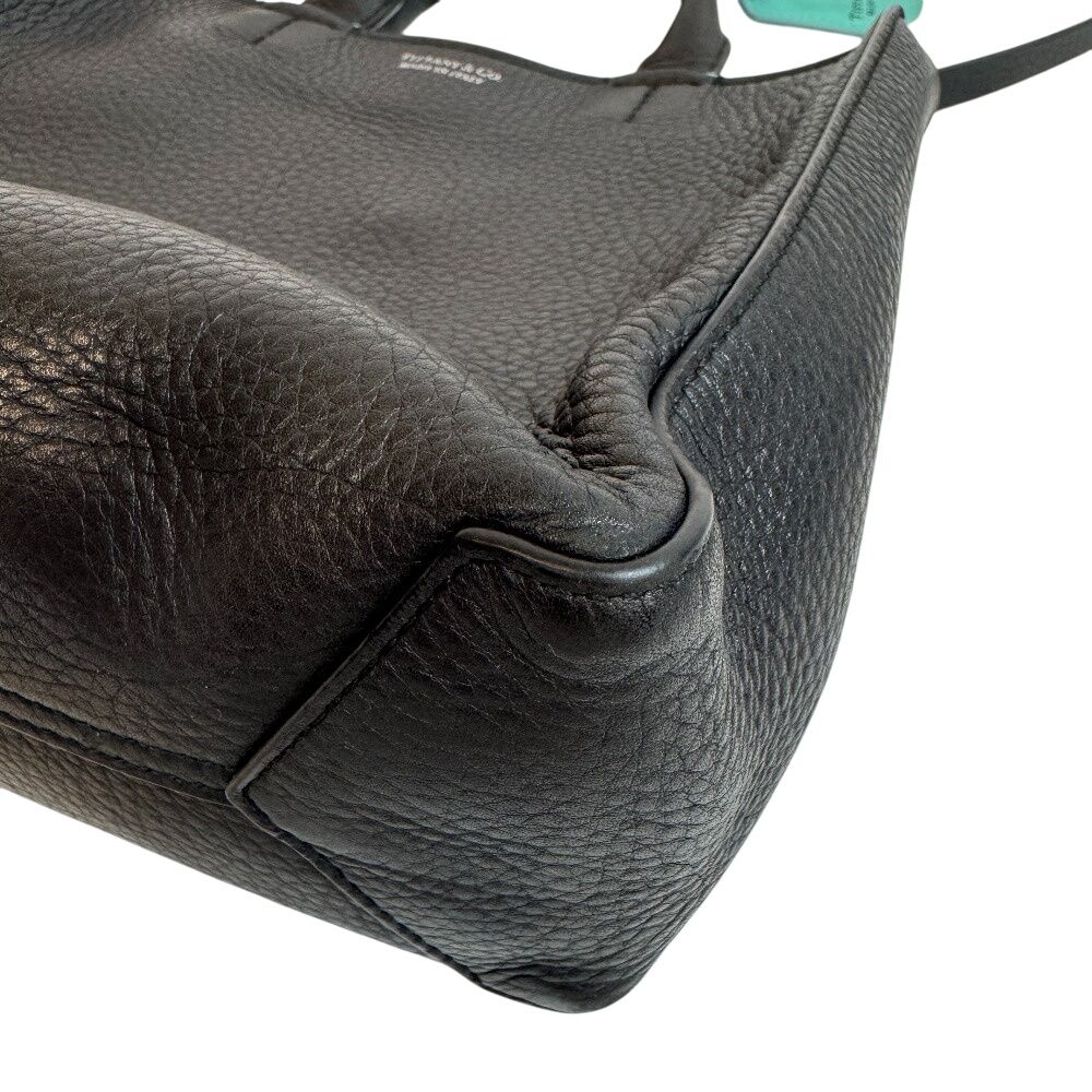 Tiffany & Co 2-Way Mini Tote Micro Leather Shoulder Bag Black — view 4