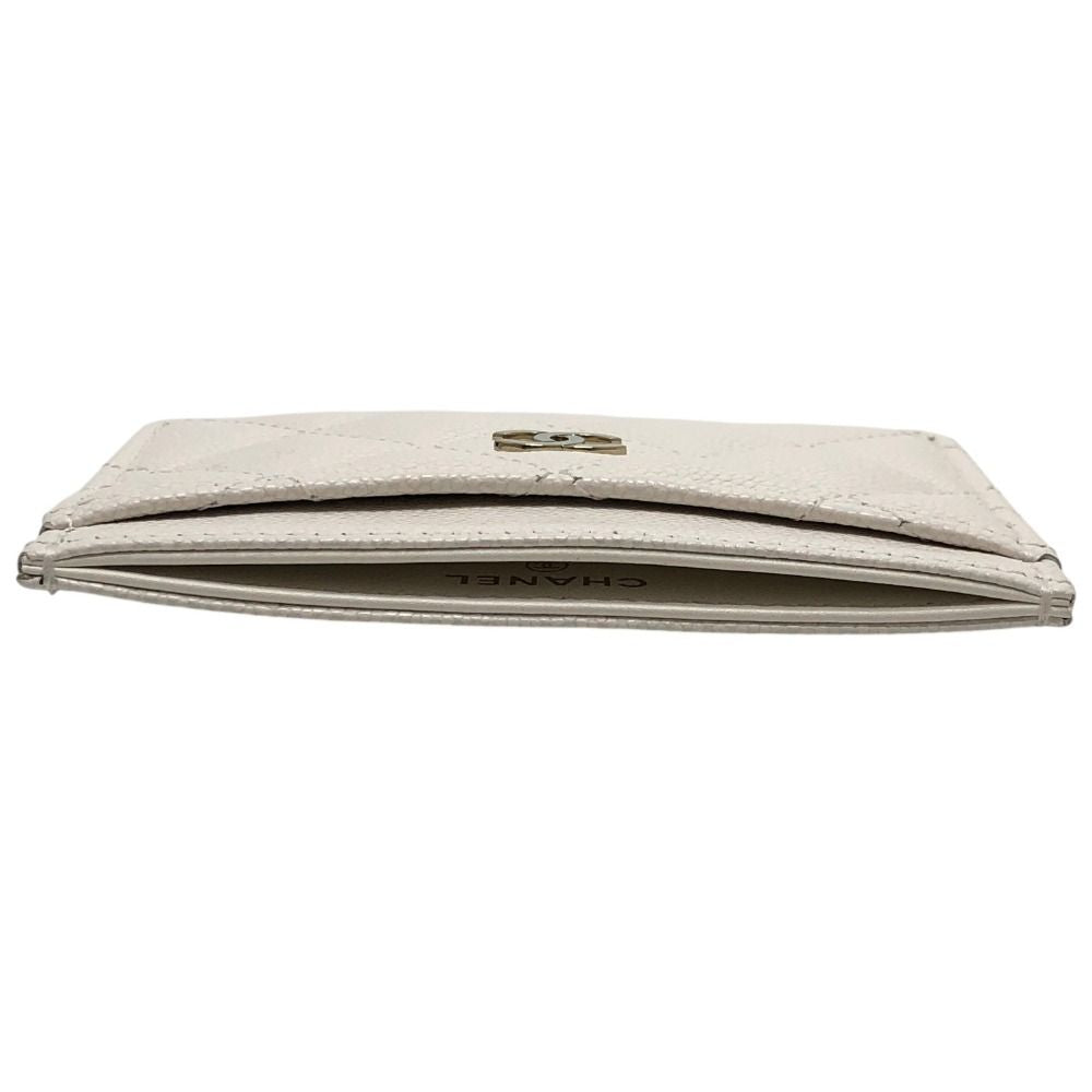 Chanel Card Case CC Logo Classic Caviar Leather White — view 6