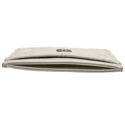 Chanel Card Case CC Logo Classic Caviar Leather White — view 6