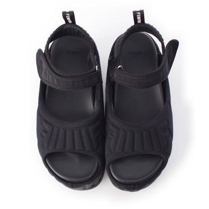 Fendi Fabric Logo Platform Sandals Black — view 2