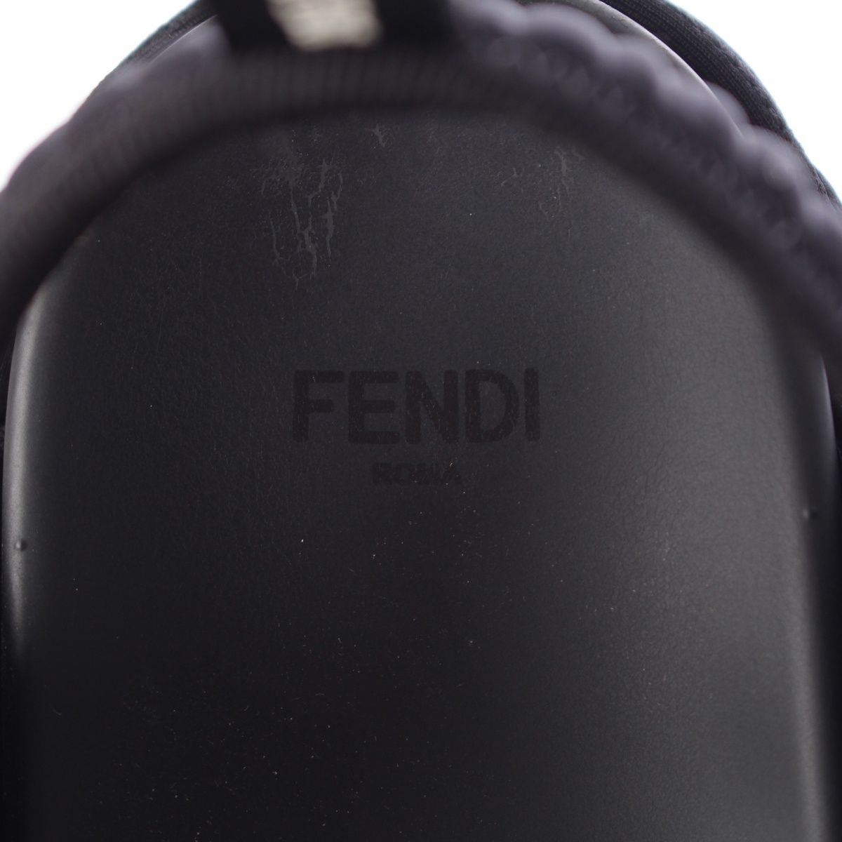 Fendi Fabric Logo Platform Sandals Black — view 7