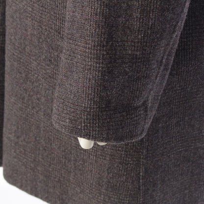 Loro Piana Cashmere Virgin Wool Cheviot Check Double Coat Greige 44 — view 7