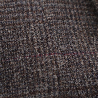 Loro Piana Cashmere Virgin Wool Cheviot Check Double Coat Greige 44 — view 8