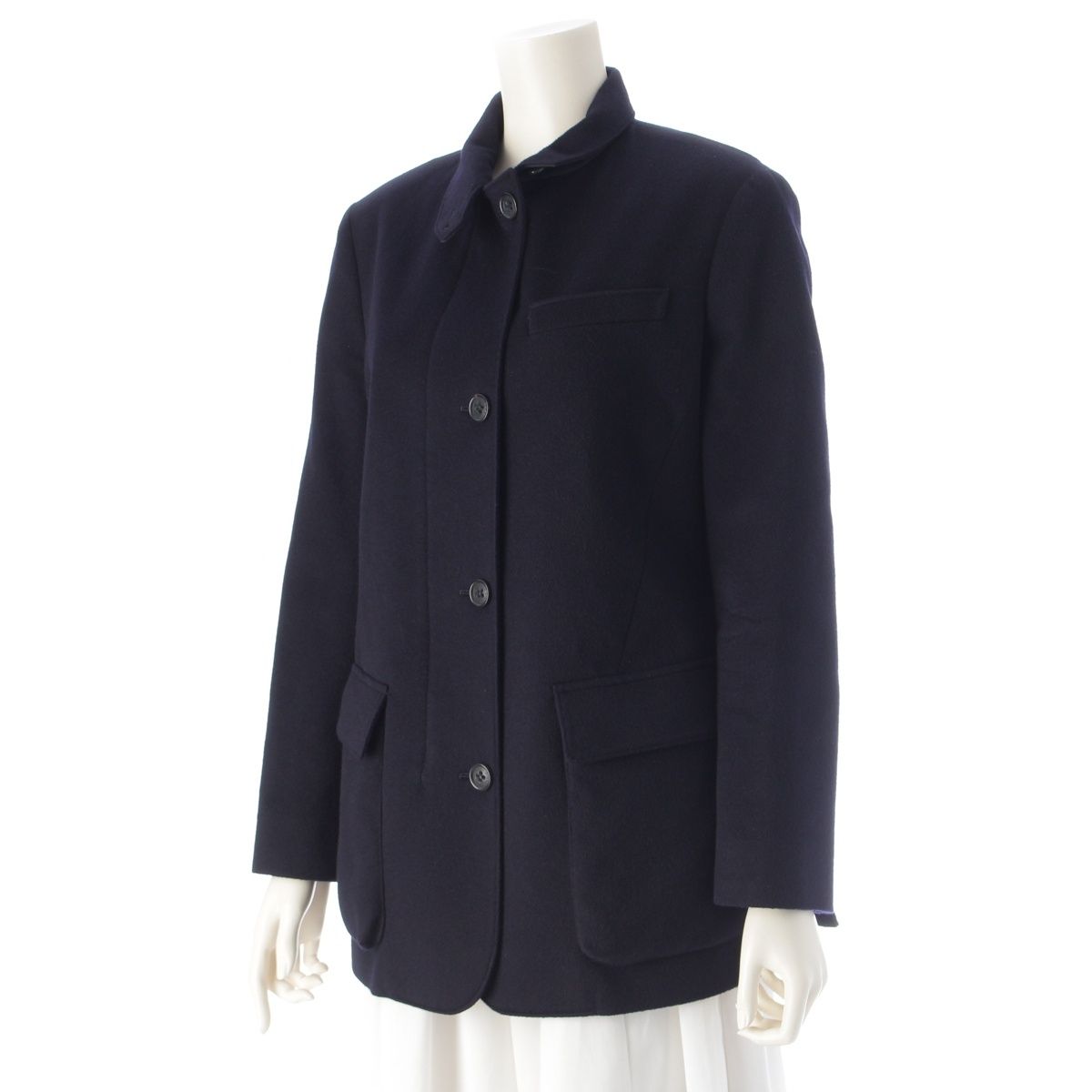 Loro Piana Cashmere Storm System Coat Navy 46 — view 2