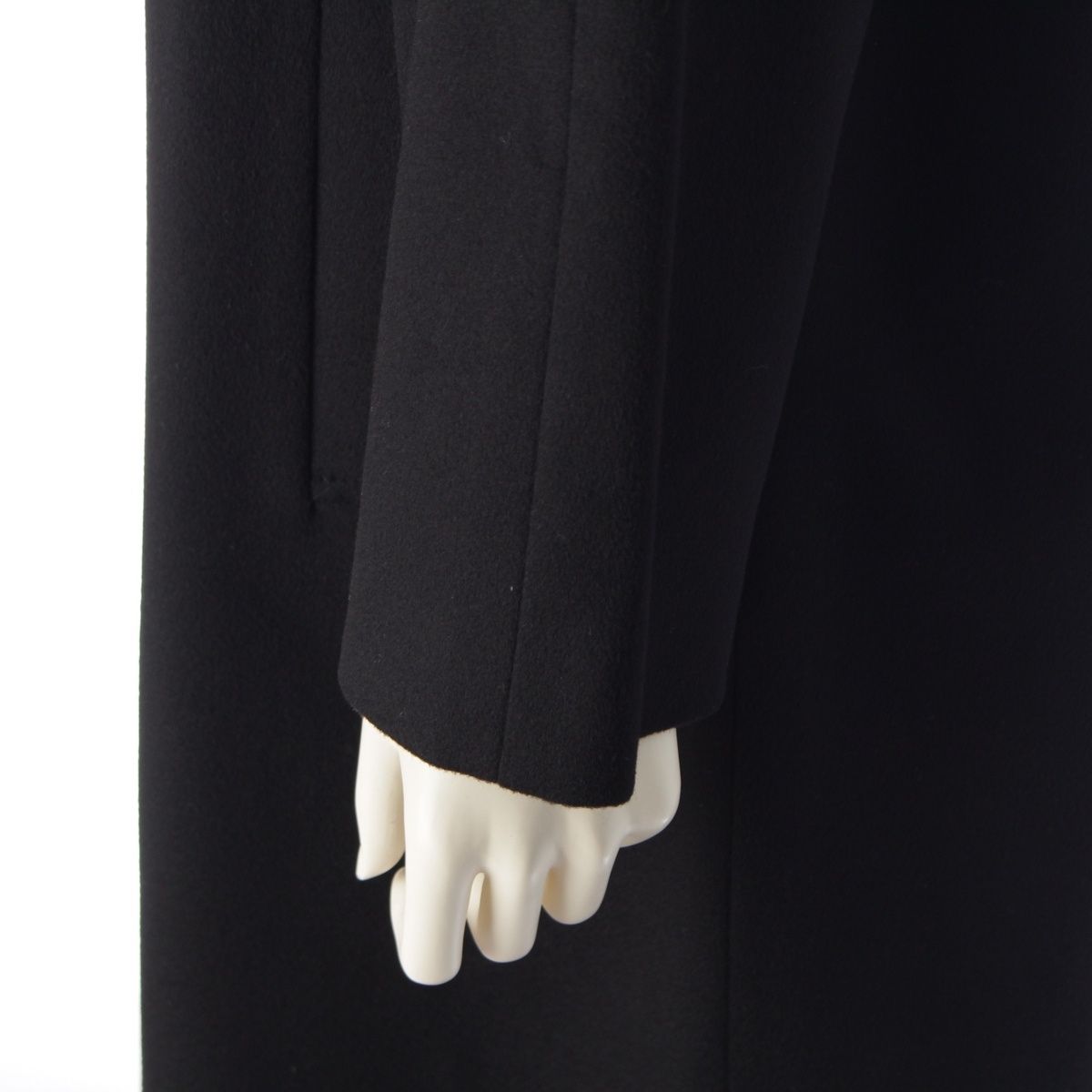 Loro Piana Cashmere Long Soutien Collar Coat Black 40 — view 7