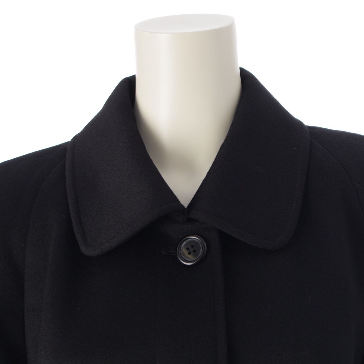 Loro Piana Cashmere Long Soutien Collar Coat Black 40 — view 5