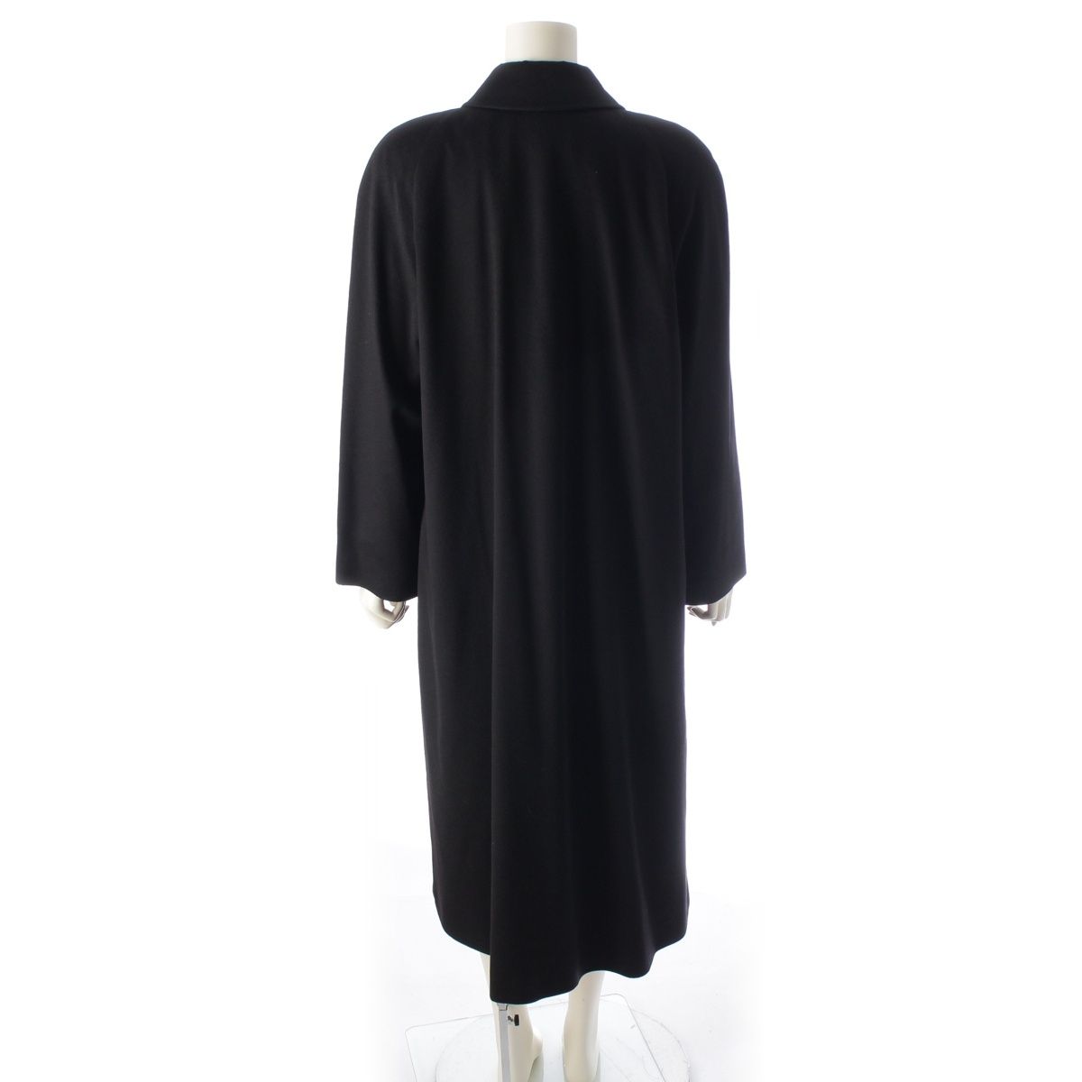 Loro Piana Cashmere Long Soutien Collar Coat Black 40 — view 4
