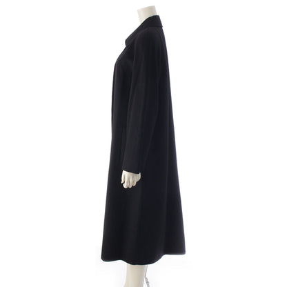 Loro Piana Cashmere Long Soutien Collar Coat Black 40 — view 3