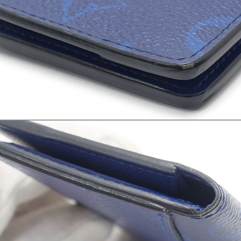 Louis Vuitton Pocket Organizer Monogram Taigarama Cobalt Card Holder — view 5