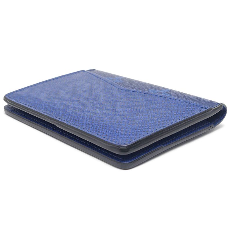 Louis Vuitton Pocket Organizer Monogram Taigarama Cobalt Card Holder — view 3