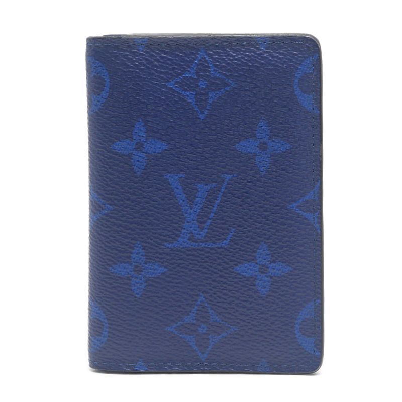 Louis Vuitton Pocket Organizer Monogram Taigarama Cobalt Card Holder
