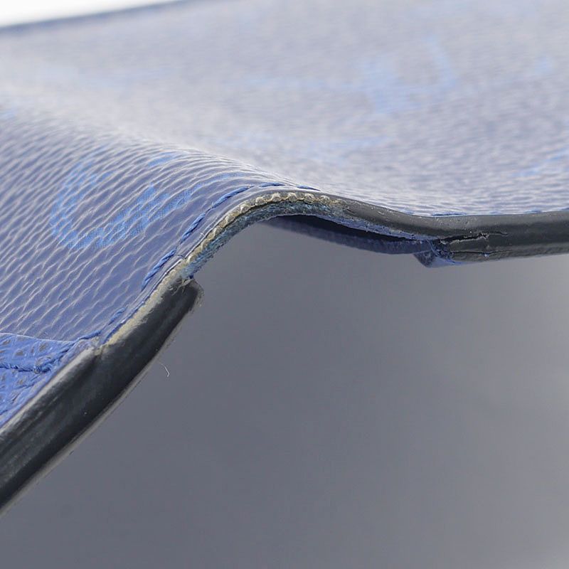 Louis Vuitton Pocket Organizer Monogram Taigarama Cobalt Card Holder — view 6