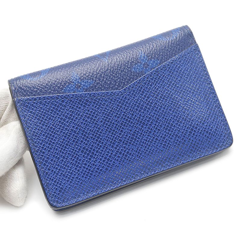 Louis Vuitton Pocket Organizer Monogram Taigarama Cobalt Card Holder — view 4