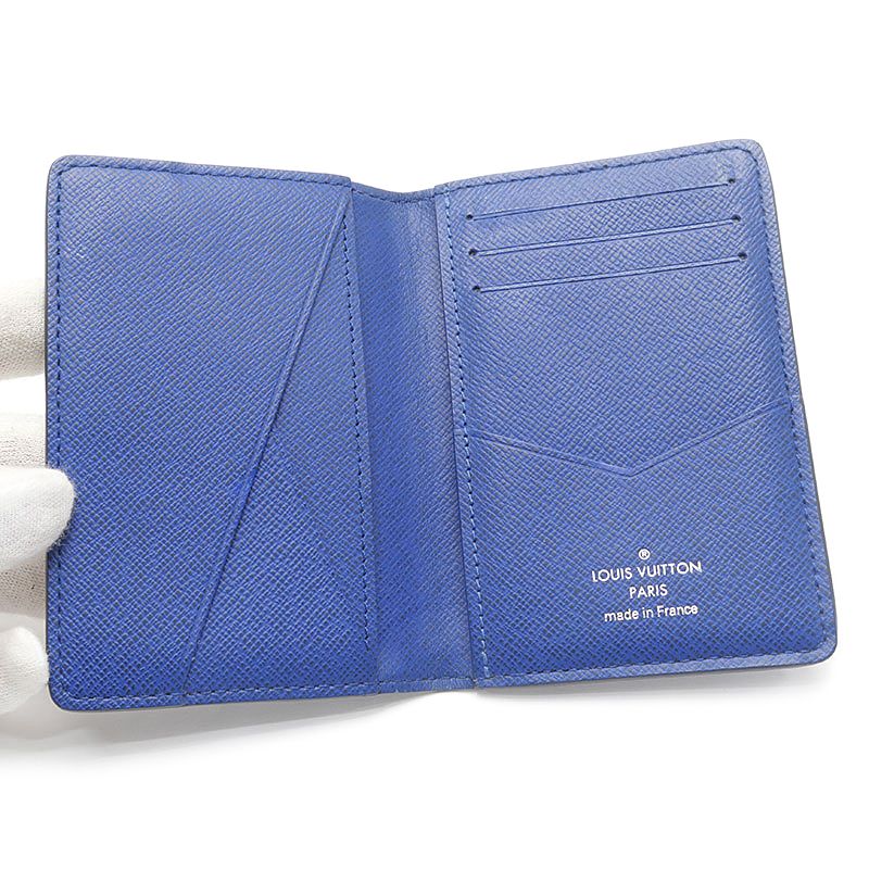 Louis Vuitton Pocket Organizer Monogram Taigarama Cobalt Card Holder — view 7