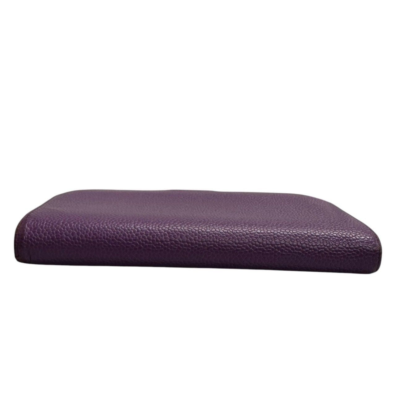 Chanel CC Logo Purple Gold Caviar Leather Wallet Kiss Lock — view 4