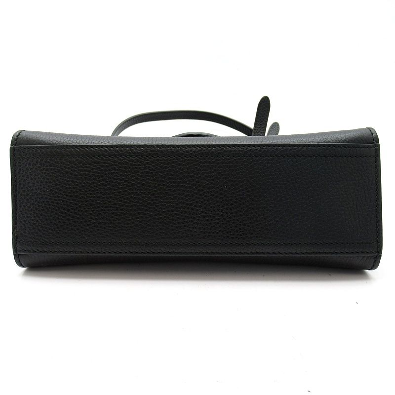 Gucci GG Marmont Top Handle Leather Shoulder Bag Black — view 6
