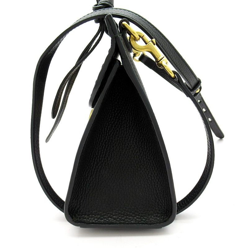 Gucci GG Marmont Top Handle Leather Shoulder Bag Black — view 3