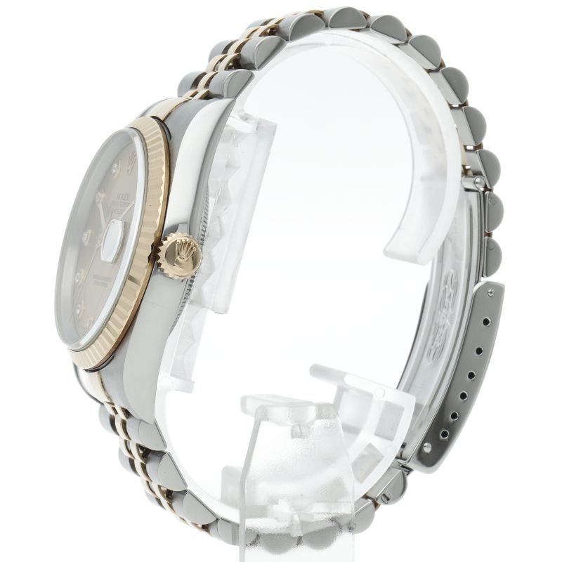 Rolex Datejust Watch Diamond 18K Yellow Gold SS Champagne Color — view 3