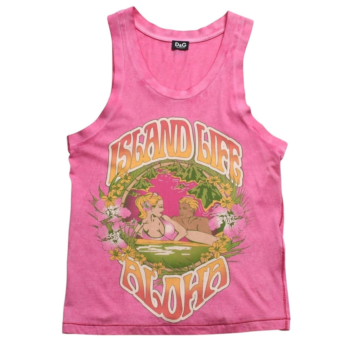 Dolce & Gabbana D&G Tank Top Shirt Print Pink