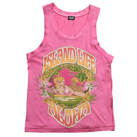 Dolce & Gabbana D&G Tank Top Shirt Print Pink